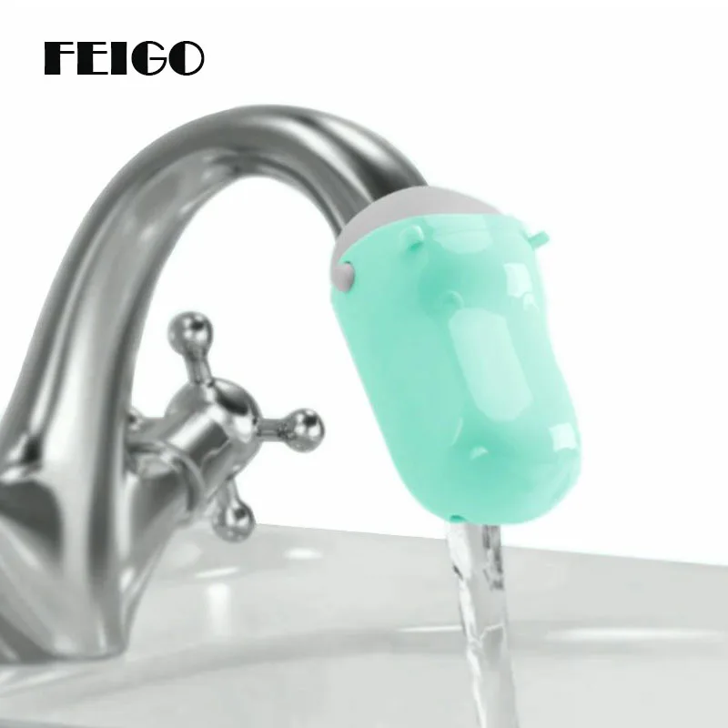 

FEIGO 1 Pcs Children Washing Faucet Extender Soft Silicone Cartoon Washing Hand Faucet Extender Bathroom Kitchen Gadgets F684