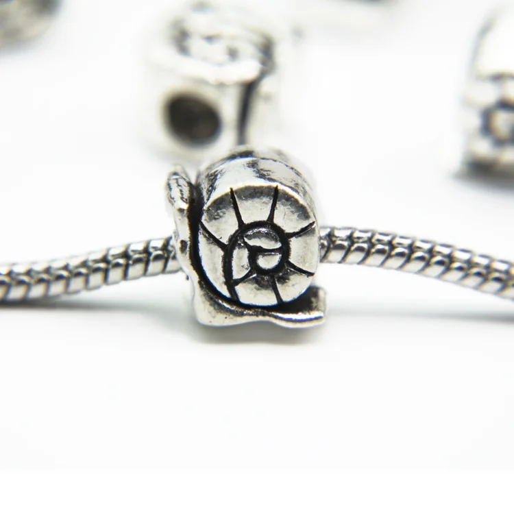 Модные посеребренные Корона Улитка Кокс Европейские Бусины Подходят амулеты