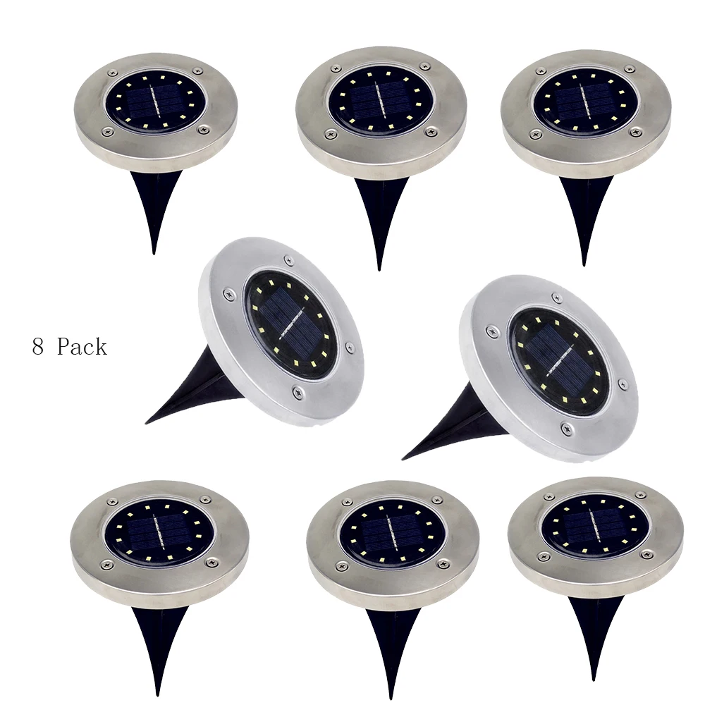 Outdoor Solar Light 12 Led in-Ground Buried Solar Lights Garden Lights Waterproof for Outdoor Walkway Lawn Pathway Yard Decking