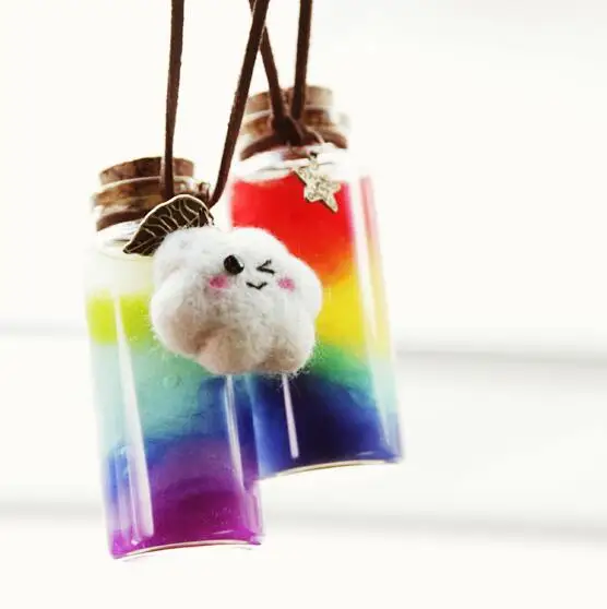 Стеклянная бутылка ватный Войлок набор для рукоделия Радужный ремесло поставка