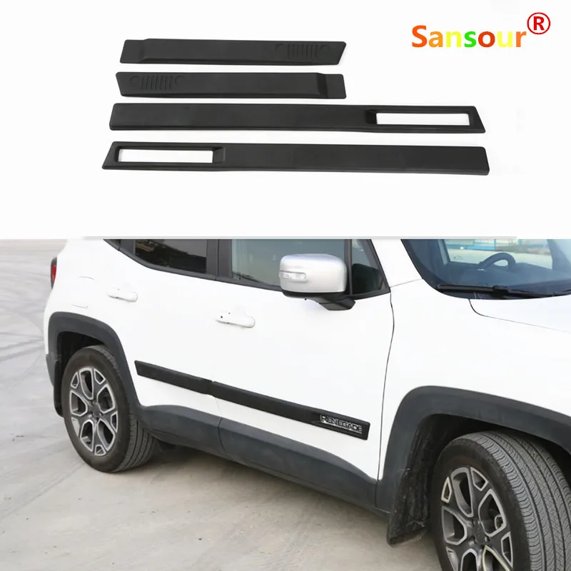 Sansour, ABS корпус, боковое формование, накладка на дверь, комплект, молдинг, протектор, Стайлинг автомобиля, молдинги для Jeep Renegade