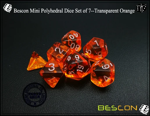 Bescon мини полупрозрачные многогранные RPG игральные кости набор 10 мм, Малый RPG игральные кости набор D4-D20 в трубке упаковка, Ассорти Цветной из 42 шт