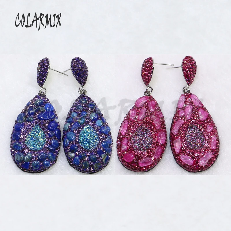 4 пары висячие серьги проложить Крошечный камень смешанные цвета ювелирные