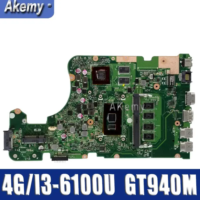 X555UQ материнская плата для ноутбука For Asus X555UJ X555UF F555U X555UB X555U 90NB0DG0-R00030 4G/I3-6100U CPU GT940M |