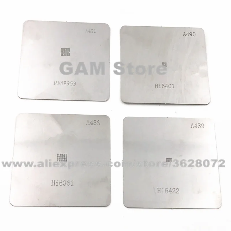 

PM8953 HI6401 HI6361 HI6422 BGA Stencil Power IC Chip Reballing Pin Direct Heating Template 4pcs/set