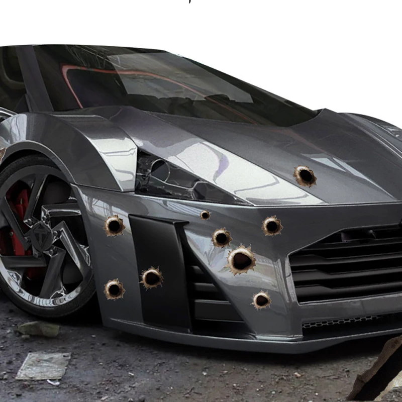 1 шт. автомобильные наклейки 3D пулевое отверстие забавная Наклейка Автомобильные