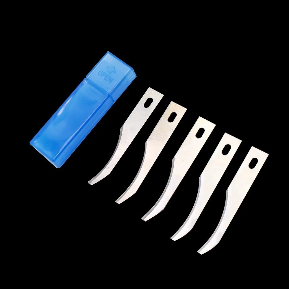 bent blade 5 шт. металлическое лезвие для скальпеля, лезвие ножа, художественные канцелярские принадлежности, скульптура, резец, запасная гравировка, режущие принадлежности, сделай сам, канцелярские принадлежности - Цвет: bent blade