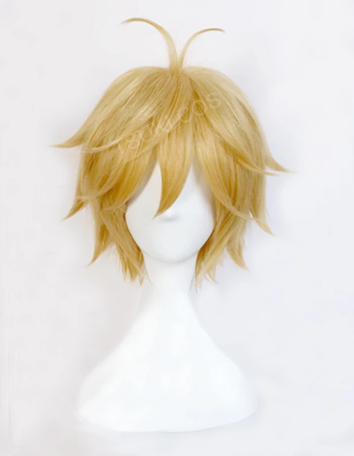 Парик Гнев дракона Meliodas короткий Золотой Блонд Cos парик Семь смертных грехов