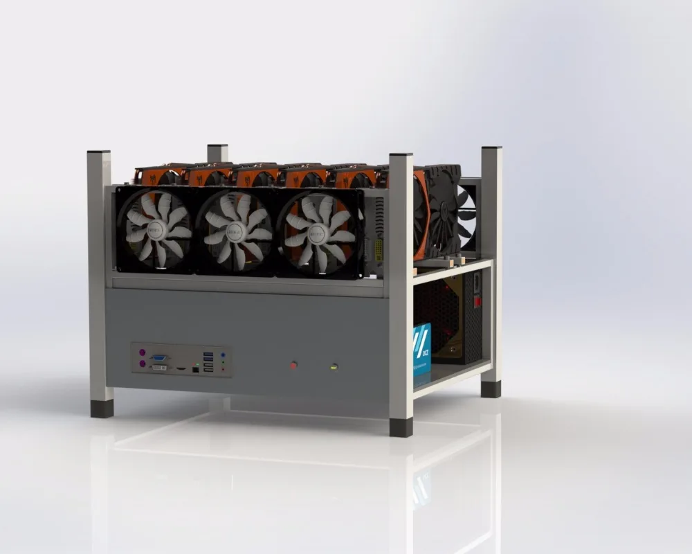 6 GPU чехол для майнинга открытым воздухом компьютер ETH Ripple Litecoin Биткоин цифровая