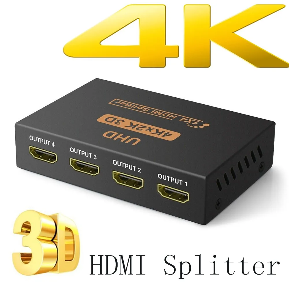 Сплиттер коробка UHD 3D 4K x 2K HD 1080p 1X2 1X4 HDMI сплиттер видео конвертер для PS3 DVD PC tv Box ТВ