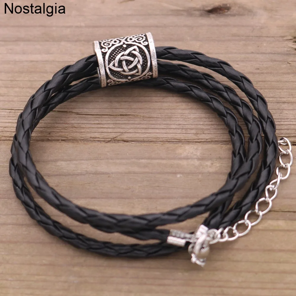Скандинавский бисер с рунами Valknut Vegvisir троица символ мужской браслет, Викинг ювелирные изделия для женщин