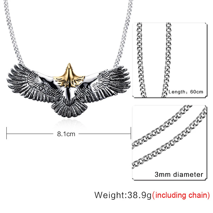 Новое модное мужское ожерелье из нержавеющей стали takahashi goro eagle никогда не