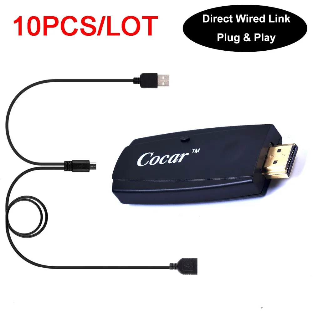 Адаптер Miracast с прямым и проводным подключением Plug &amp Play или беспроводным