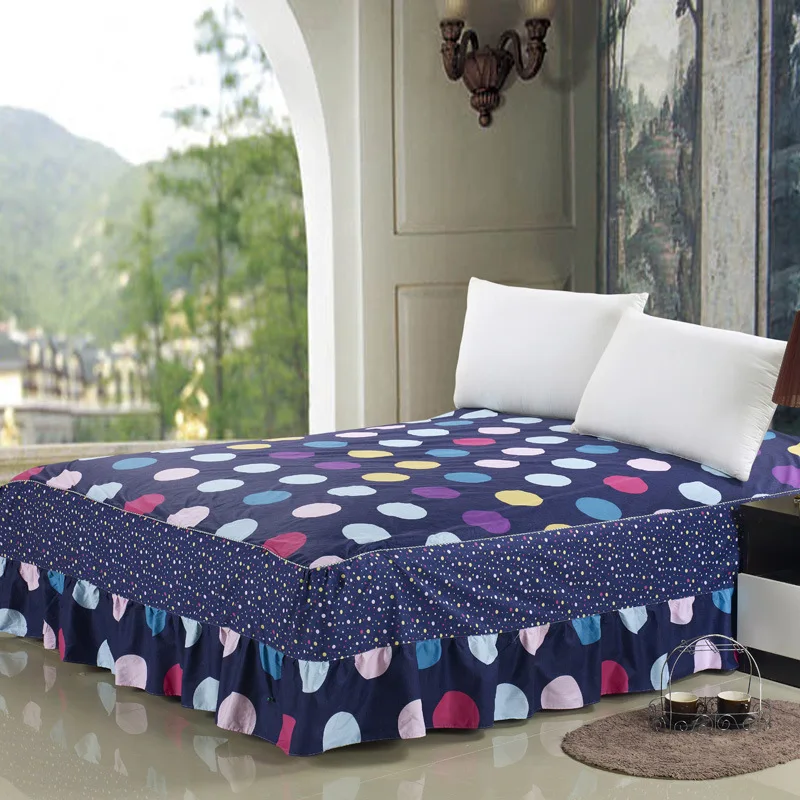 bedspread-4 1pc New Cotton Bespread Fashion Soft Comfortable Bed Skirt Non-slip Queen King Size Fitted Bed Sheet - Цвет: bedspread-4