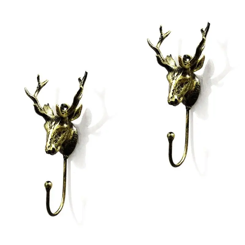 Adeeing бронзовое настенное крепление с оленем крючки для пальто потертый шик