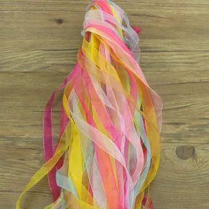 Микс Случайная Доставка 50 ярдов 2 см-4 см красивая шелковая органза свадебное украшение лента ремесла подарочная упаковка пояс