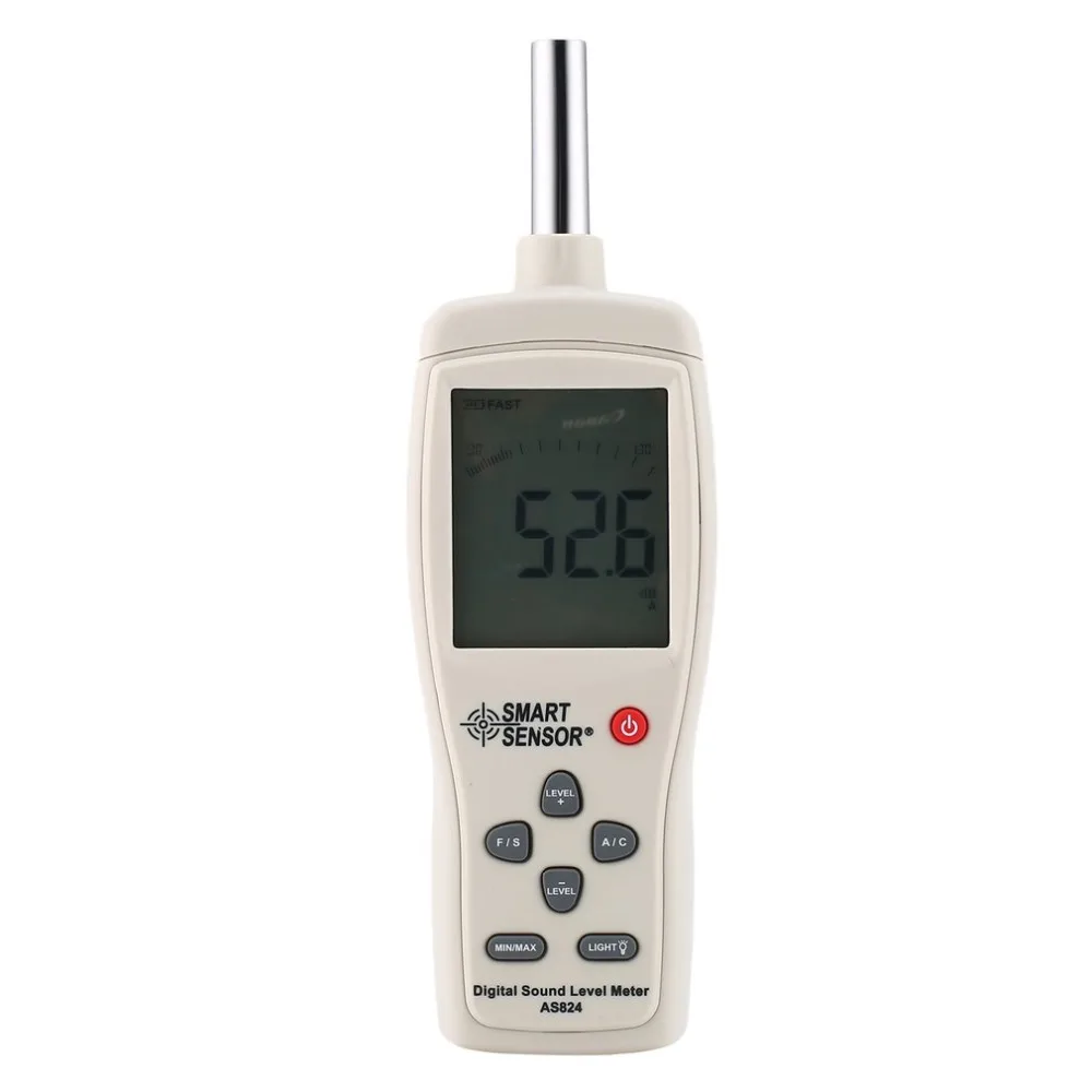 SMART SENSOR AS824 Sound Level Meters Decibel Meter Logger Noise Audio Detector Digital Diagnostic-tool Automotive 30~130dB | Инструменты