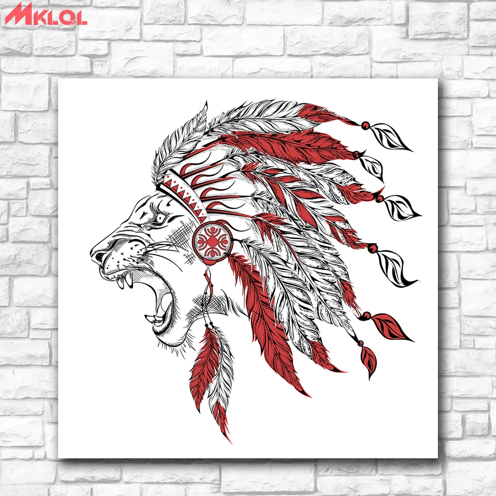 Модная картина маслом поп животное лев домашний декор на холсте современное