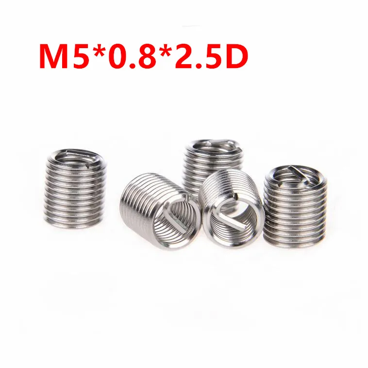 100 шт. M5 * 0 8 2.5D проволочная Резьбовая вставка m5x2.5d винтовая втулка Helicoil резьба