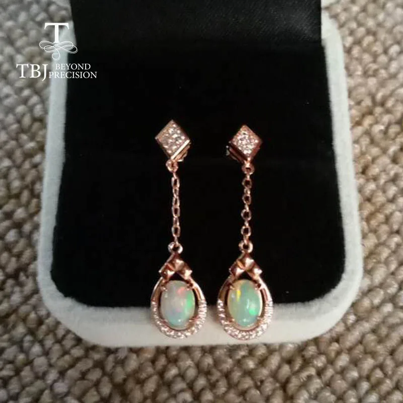 Женские серьги с опалом TBJ 1 5ct из серебра и драгоценных камней в подарочной