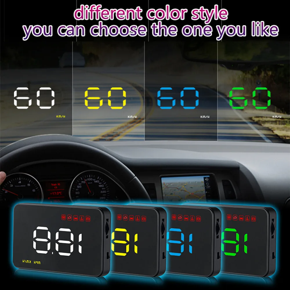 Цифровой Автомобильный спидометр 3," A1000 HUD Дисплей лобовое стекло проектор Автоматическое включение/выключение