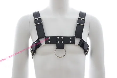 Мужская кожаная портупея сексуальный БДСМ бондаж фетиш переднее и заднее кольцо
