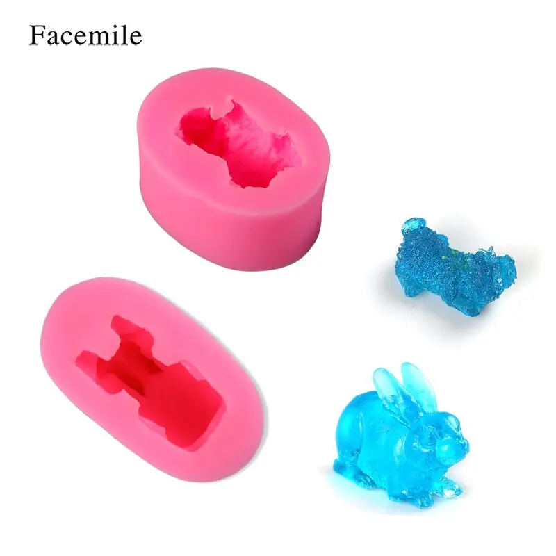 Facemile 2 шт. 3D милая собака кролик животное помадка торт формы кухонная формочка для