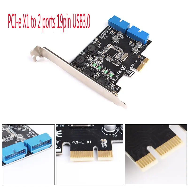 PCI Express на двойной 20 контактный USB 3.0 e X1 2 порта 19pin USB3.0 Header с поддержкой