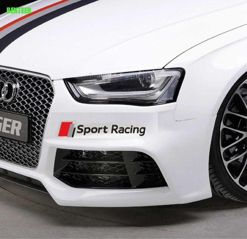 

2pcs NEW Sport Racing Car body sticker For Audi sline A1 A3 A4 A5 A6 A6L A7 A8 Q3 Q5 Q7 TT S RS