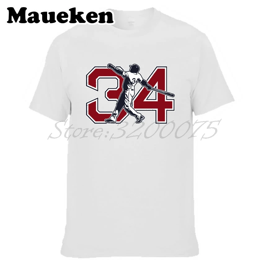 Мужская футболка Big Papi 34 David Ortiz Boston одежда для красных фанатов Sox подарок с круглым