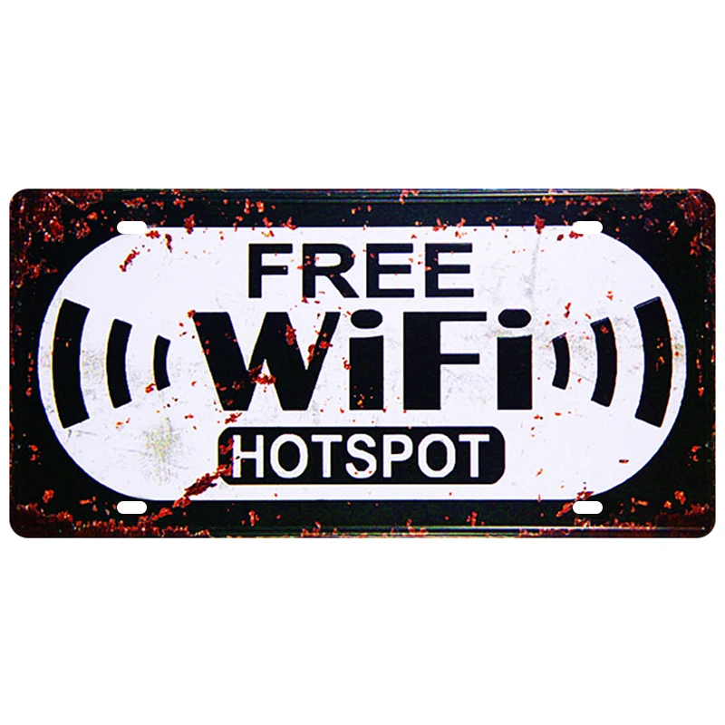 Wifi номер автомобиля металлическая Лицензия пластинчатая доска металлическая винтажная Оловянная вывеска винтажные металлические знаки бар украшение металлический плакат Pub Pin Up - Цвет: 7