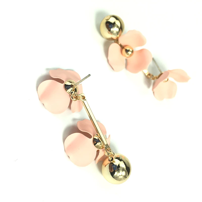 4 вида цветов Двойная покраска в форме цветка серьги-капли золотой шар с длинной