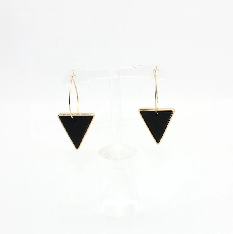 Новинка 2017 серьги-капли из натурального дерева с геометрическим рисунком