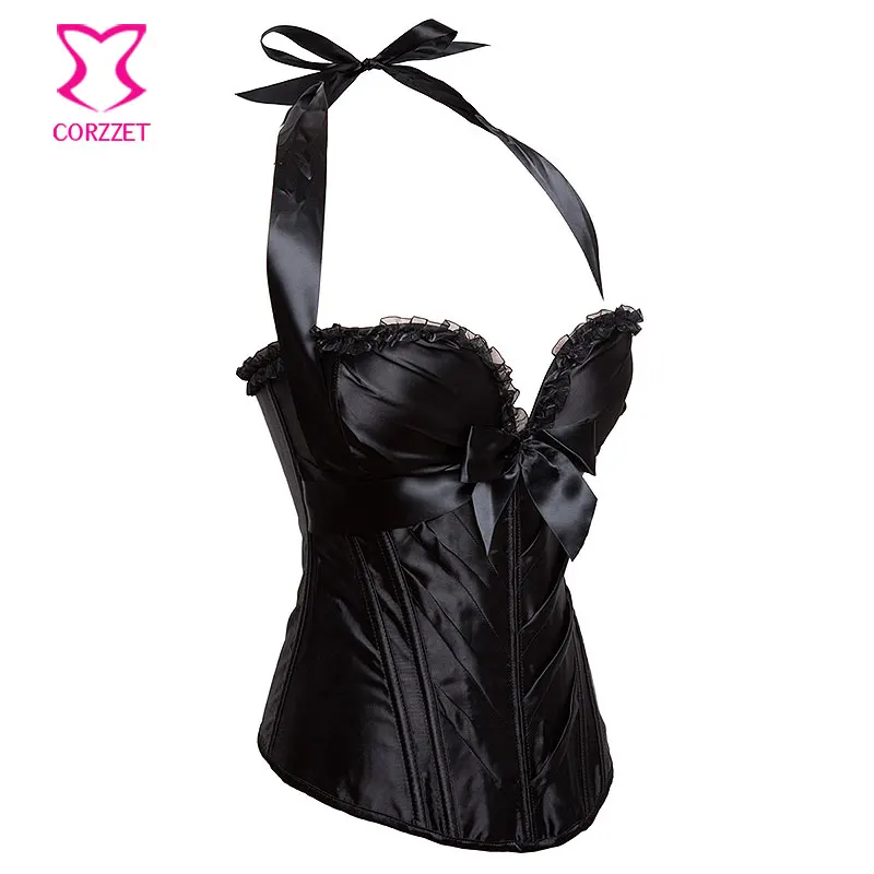 Плюс размер черный атласный пуш ап корсеты и бюстье белый корсет топ Corpetes E Espartilhos