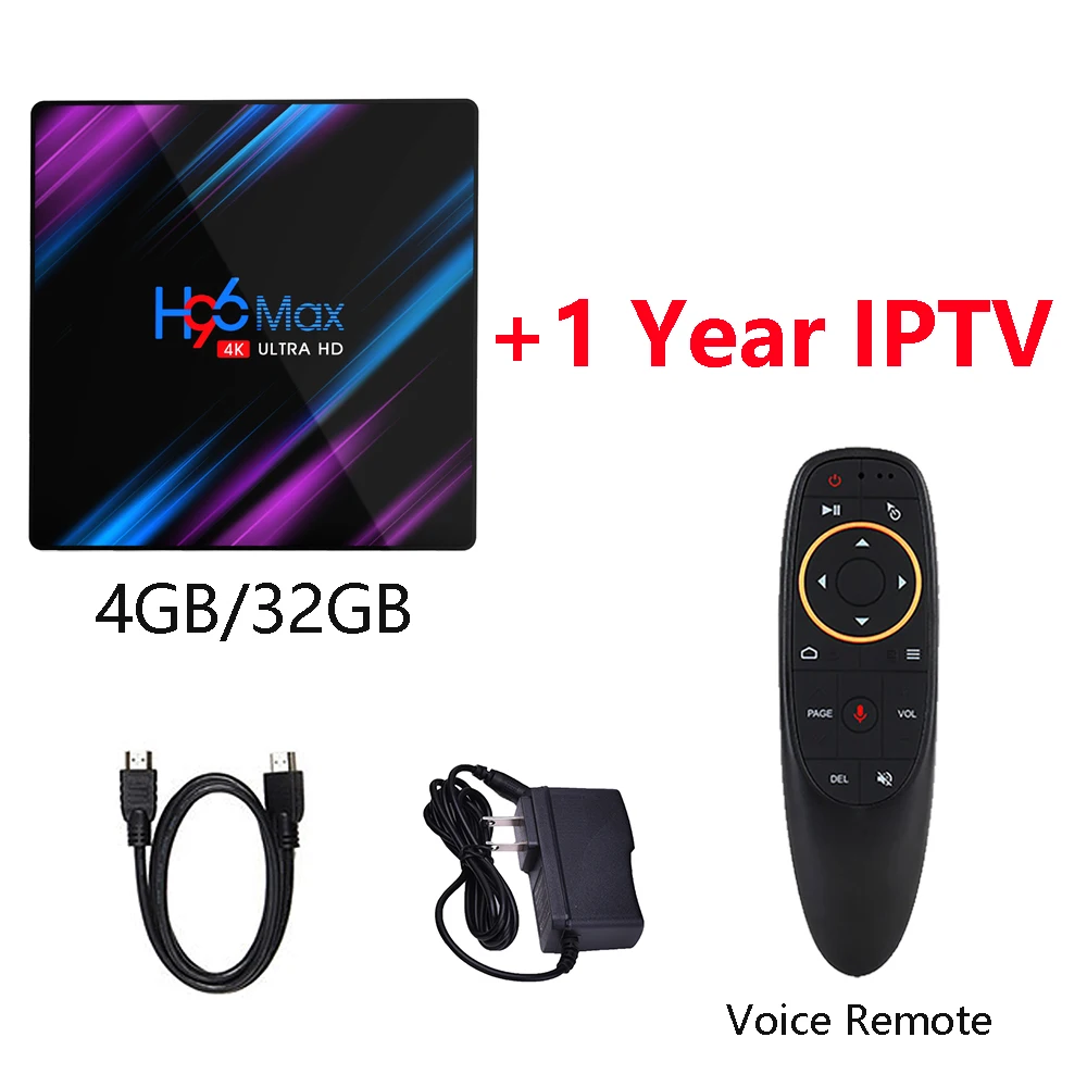 4G 32G IPTV voice H96 Max 3318 Android 9,0 tv Box 1 год IP tv подписка дополнительно IPTV арабский французский язык 5000+ Live 10000+ VOD 4K Android IP tv Box - Цвет: 4G 32G IPTV voice