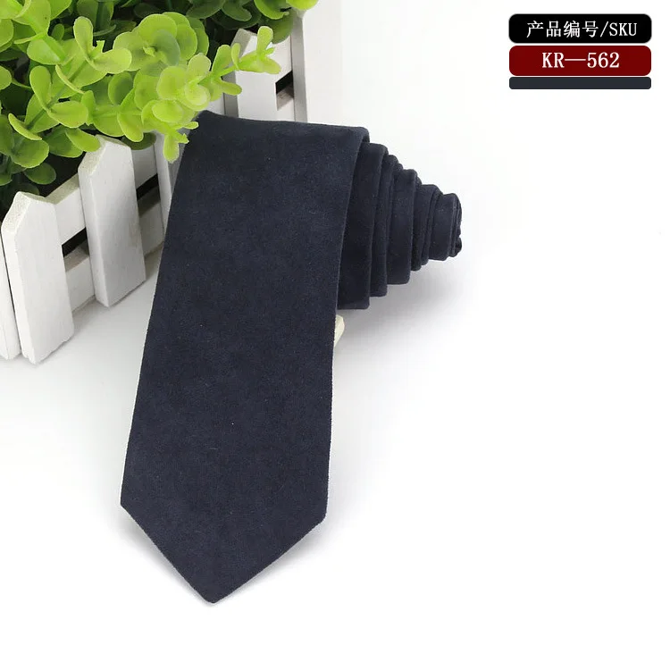 

High Quality Men Fashion Plain Solid Velvet Necktie Wedding Party Business Ties
