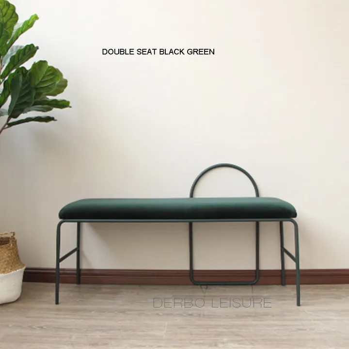 Double ST BLK Green Современный классический Лофт дизайн металлическая бархатная ткань мягкий чехол низкая обувь изменение обеденный счетчик барный стул 1 шт - Цвет: Double ST BLK Green