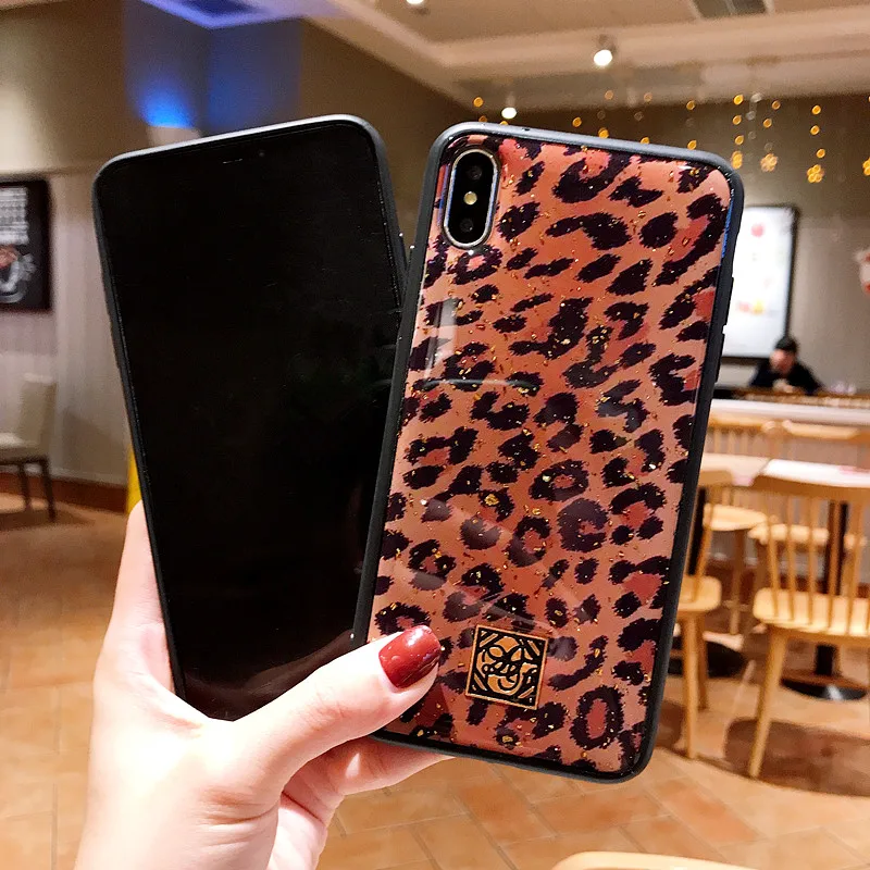 Для iphone 8 чехол для X funda iohone 7 Модный Леопардовый блеск Чехол 6 6s плюс XR XS MAX |