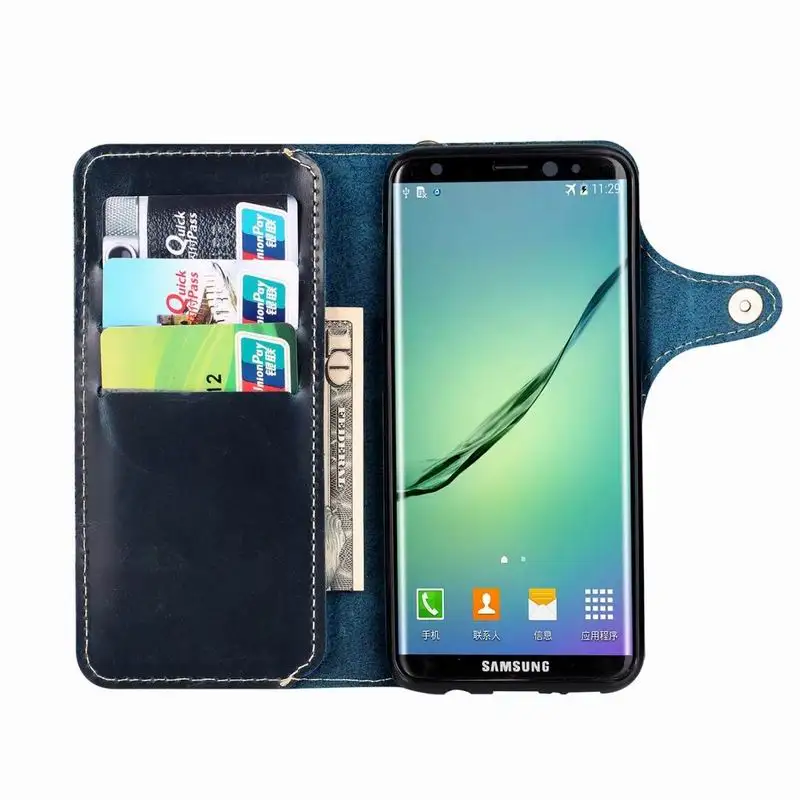 Чехол из натуральной коровьей кожи для huawei iphone samsung Galaxy Note 10 Pro 8 9 S10 5G S10E S9 S8 Plus Бумажник откидная крышка ремень сумка