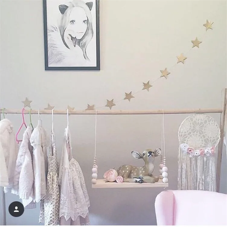 INS настенные деревянные держатели для хранения детская комната на стену круглый