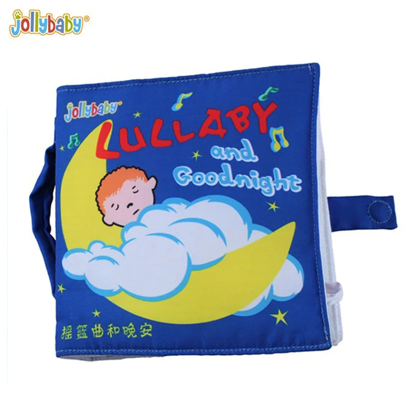 Jollybaby Goodnight колыбельные детские тканевые книги с погремушками 3D