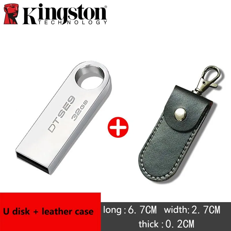 DTSE9-leather-case Kingston Железный человек Пикачу Флешка Usb флеш-накопитель карта памяти 2,0 DTSE9H 32 Гб 16 Гб персональный накопитель DIY логотип usb - Цвет: DTSE9-leather-case