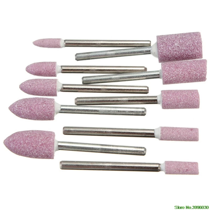

10PCS 1/8 " Red Abrasive Polishing Mounted Stone Rotary Tool Grinding Wheel New