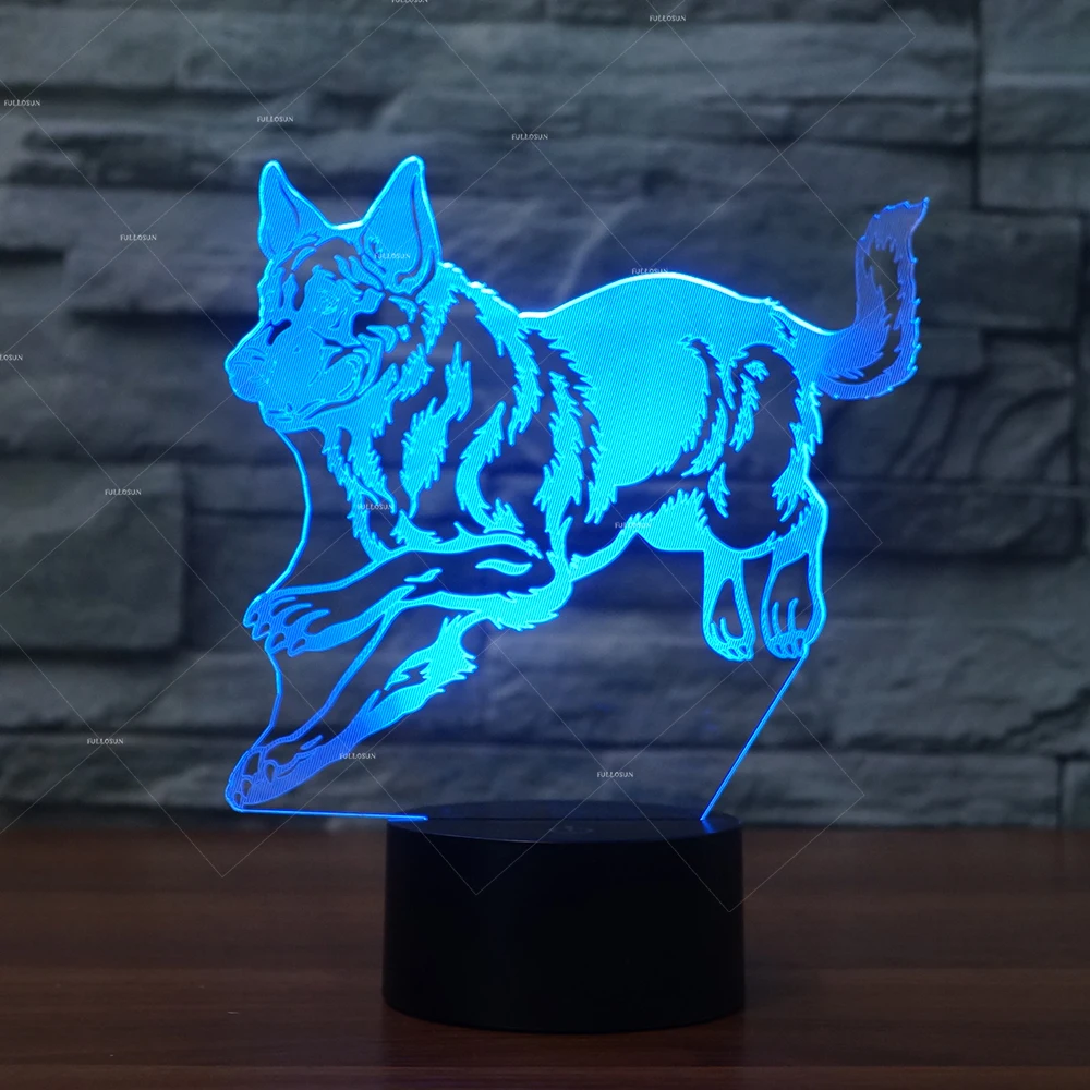 Пособия по немецкому языку овчарка 7 Изменение Цвета 3d иллюзия ночника
