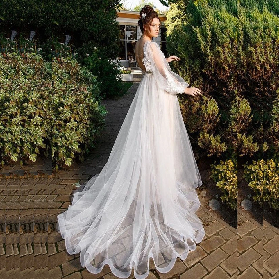 Женское свадебное платье в стиле бохо lakshmidress трапециевидной формы с цветочным