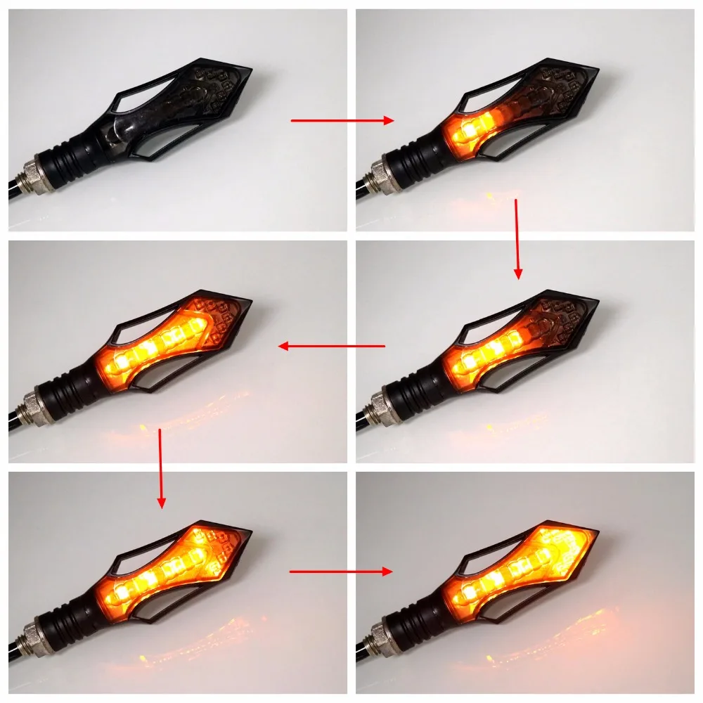 12V светодиодный Универсальный мотоциклетный поворотник светильник s Янтарная