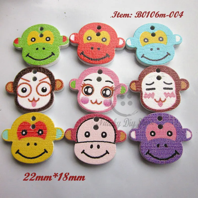 

Cartoon buttons 144pcs white bottom monkey series scrapbook buttons animal monkey shape craft decorative accessories