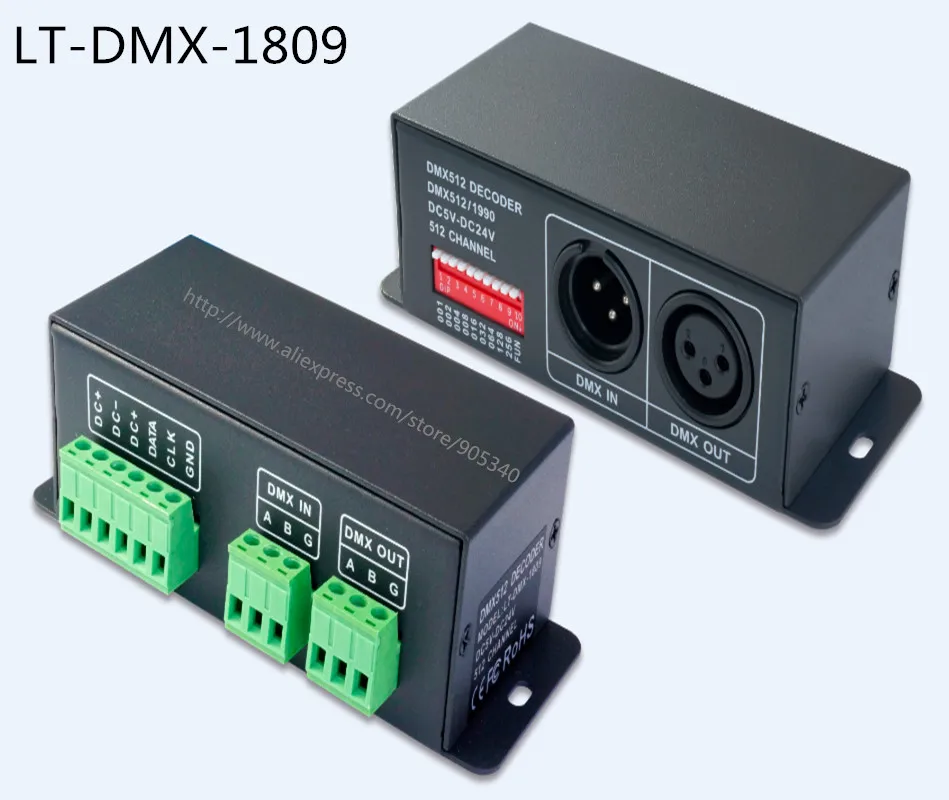 DMX SPI singnal декодер LT-DMX-1809 поддержка WS2811 TM1804 TM1809 TM1812 управляющий IC светодиодный