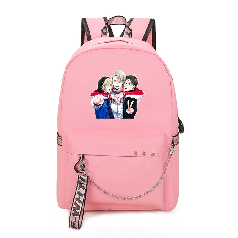 

2019 YURI on ICE Victor Printing Backpack USB Charging Laptop Backpack Anime Travel Backpack Canvas School Bags Mochila Feminina