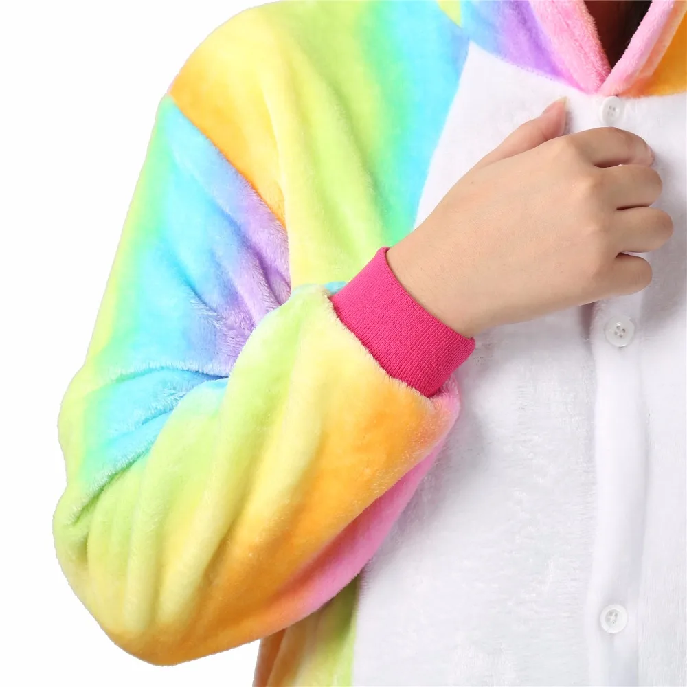 пижама кигуруми Женские Длинные рукава пижамный комплект Единорог Onesies Домашняя